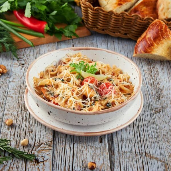 Фарфалле с креветками